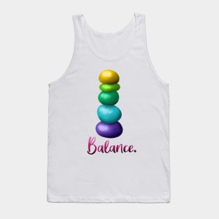 Balance. (Shiny Rainbow Stacked Rocks) Tank Top